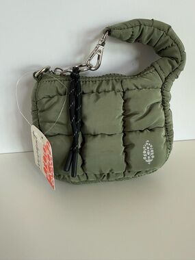 Free People Quilted Micro Pouch Sage Green